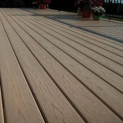 Artistic Brown Eco Wood Composite Decking Co Extrusion Wpc ป้องกันเชื้อรา