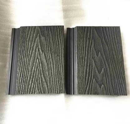 Eco Black Fireproof 3d Wall Cladding Tiles ไม้พลาสติกคอมโพสิตผนังภายนอก