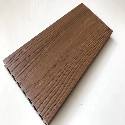 Stain Resistant Hollow WPC Co Extrusion Decking สวนสาธารณะภายนอก Wpc Board