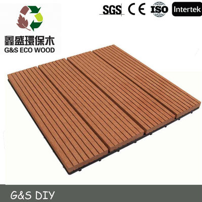 300 X 300 Wpc แผ่นผนังตกแต่งพื้นไม้ Redrose Diy Interlocking Deck Tiles