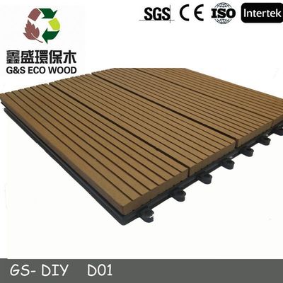 300 X 300 Wpc แผ่นผนังตกแต่งพื้นไม้ Redrose Diy Interlocking Deck Tiles