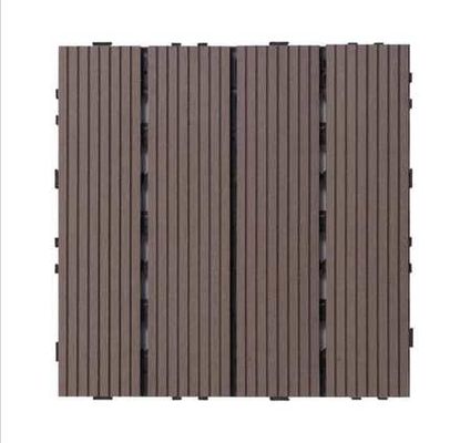 120 X 120 มม. ระเบียงป้องกัน Uv WPC DIY พื้นระเบียงมอคค่า Wpc ไม้พื้นพลาสติกคอมโพสิต