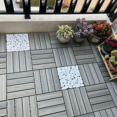 แผ่นพื้นระเบียงคอมโพสิตรีไซเคิล 135 X 25 มม. พื้นระเบียงคอมโพสิตขอบทึบ
