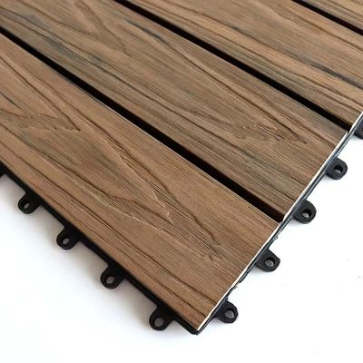 สีเทา 300 X 300 มม. WPC DIY Decking Moisture Proof Wpc Wall Cladding Interior