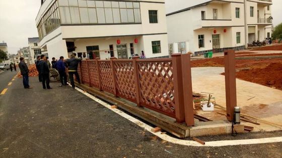 3m กรอบอลูมิเนียมกลางแจ้ง WPC ราวบันได 3D Garden Wood Plastic Composite Railing