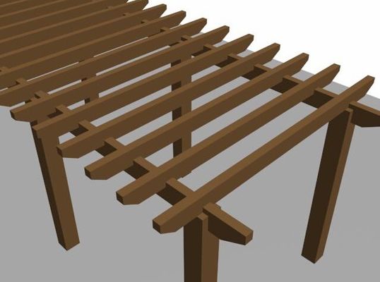 อลูมิเนียมต้านทานรังสียูวี WPC Pergola 3M Modern Wood Pergola Moisture Proof